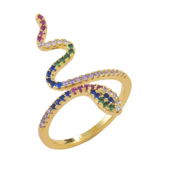 Snake Rhinestone Wrap Ring - Picture 1 of 2